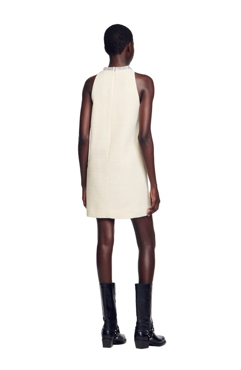 SANDRO Dress with jewellery collar, Alternate, color, 