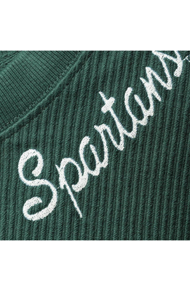 LEAGUE COLLEGIATE WEAR Women's League Collegiate Wear Green Michigan State Spartans Corded Timber Cropped Pullover Sweatshirt, Alternate, color, 