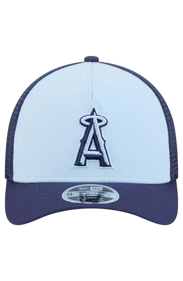 New Era Men's New Era Light Blue/Navy Los Angeles Angels 2-Tone Color Pack 9FORTY Adjustable Trucker Hat, Alternate, color, Light Blue
