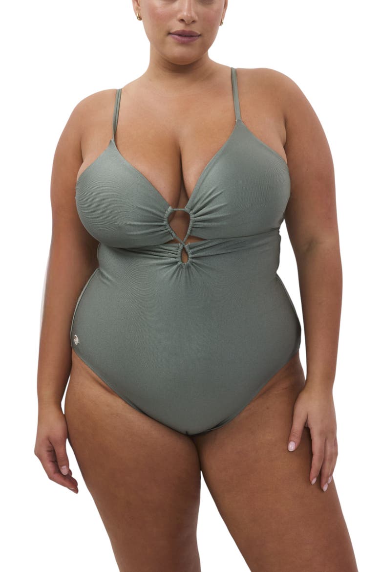 Nyanga Onepiece Swimsuit, Alternate, color, Sage