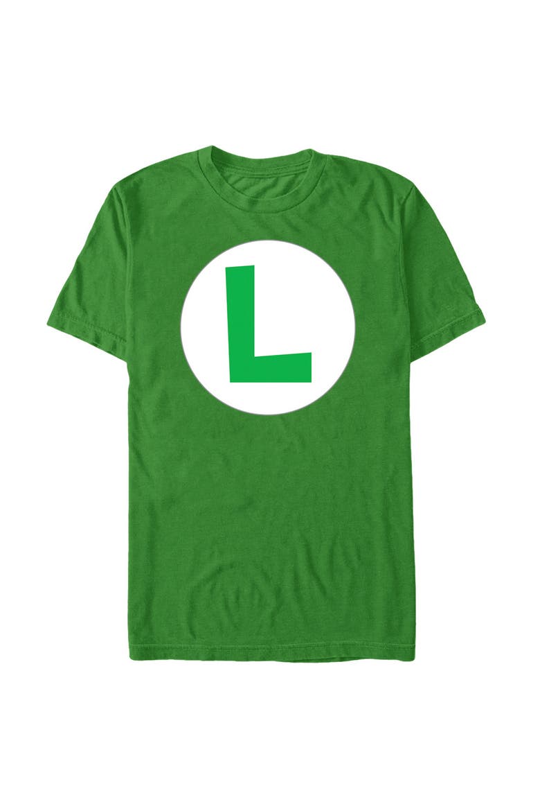Men's Nintendo Luigi Circle Icon T-Shirt, Main, color, Kelly Green