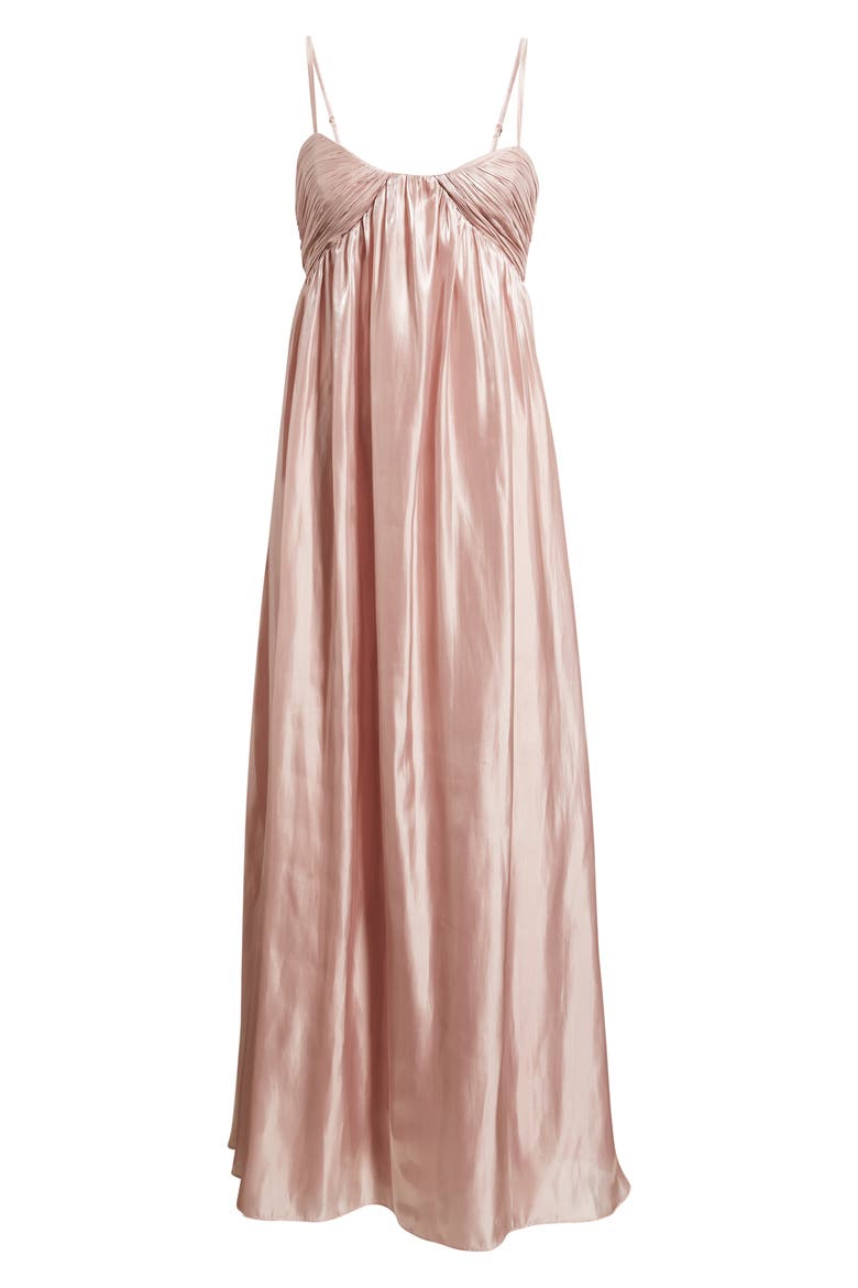 Matty Ruched Metallic Sleeveless Gown, Alternate, color, BLUSH