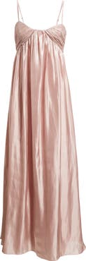 Lulus Matty Ruched Metallic Sleeveless Gown