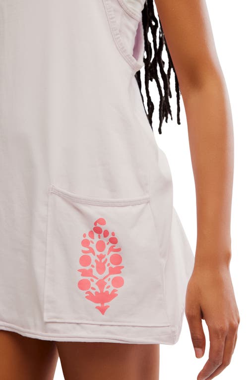 Free People Hot Shot Logo Pocket Stretch Cotton Minidress In Rose Wash Combo