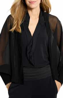 NIC+ZOE Chiffon Crush Mixed Media Cardigan