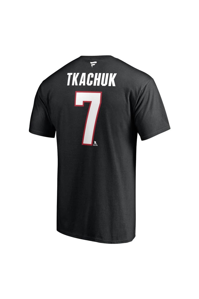 Men's Fanatics Branded Brady Tkachuk Black Ottawa Senators Authentic Stack Name & Number T-Shirt, Alternate, color, Black