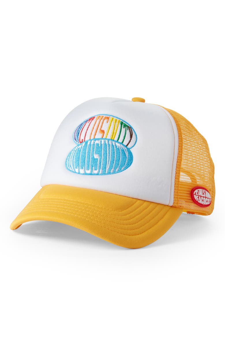 Petals and Peacocks Inclusivity Trucker Hat, Main, color,