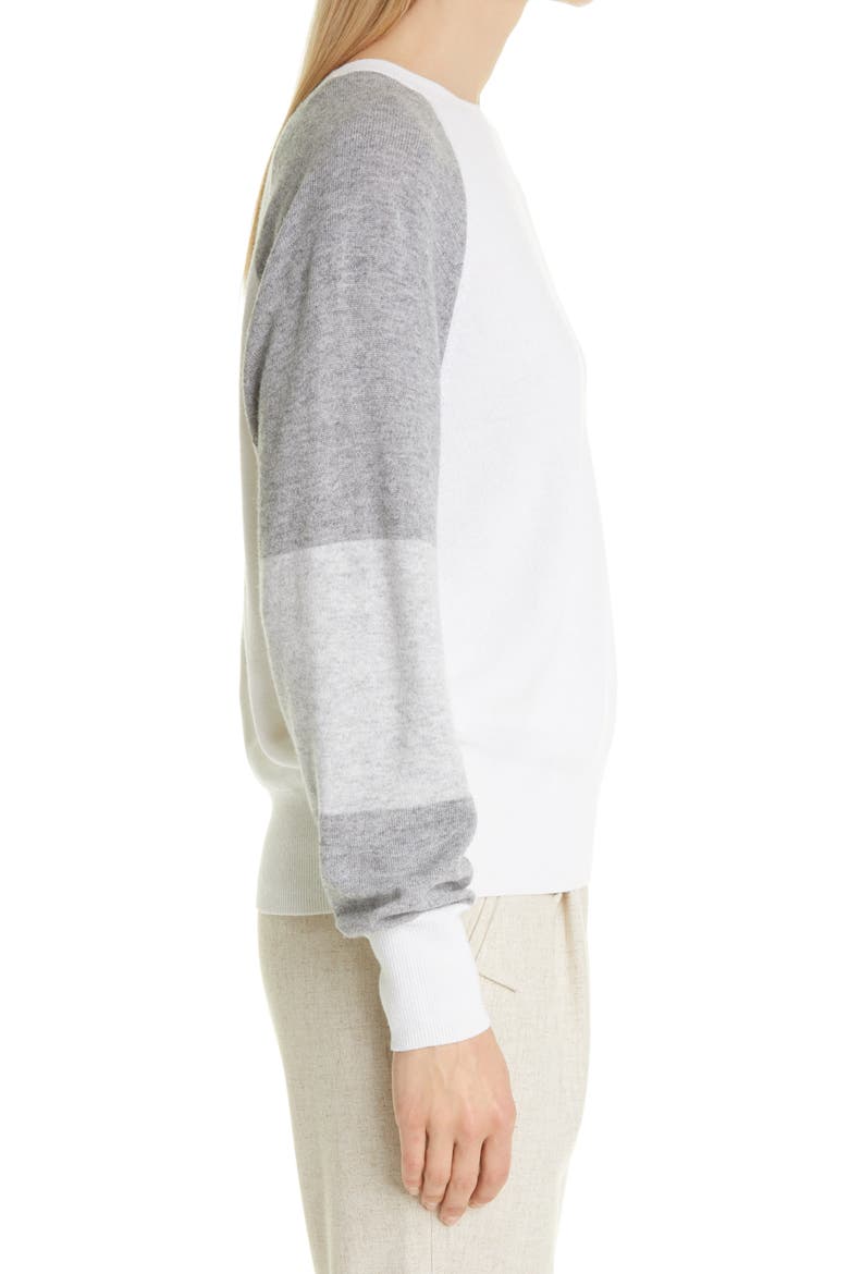 Roma Colorblock Sweater, Alternate, color, GREY/ ECRU
