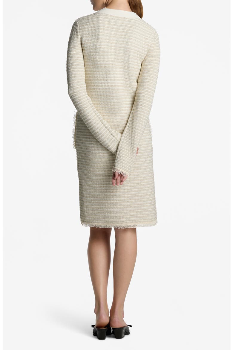 Stripe Long Sleeve Metallic Tweed Dress, Alternate, color, ECRU
