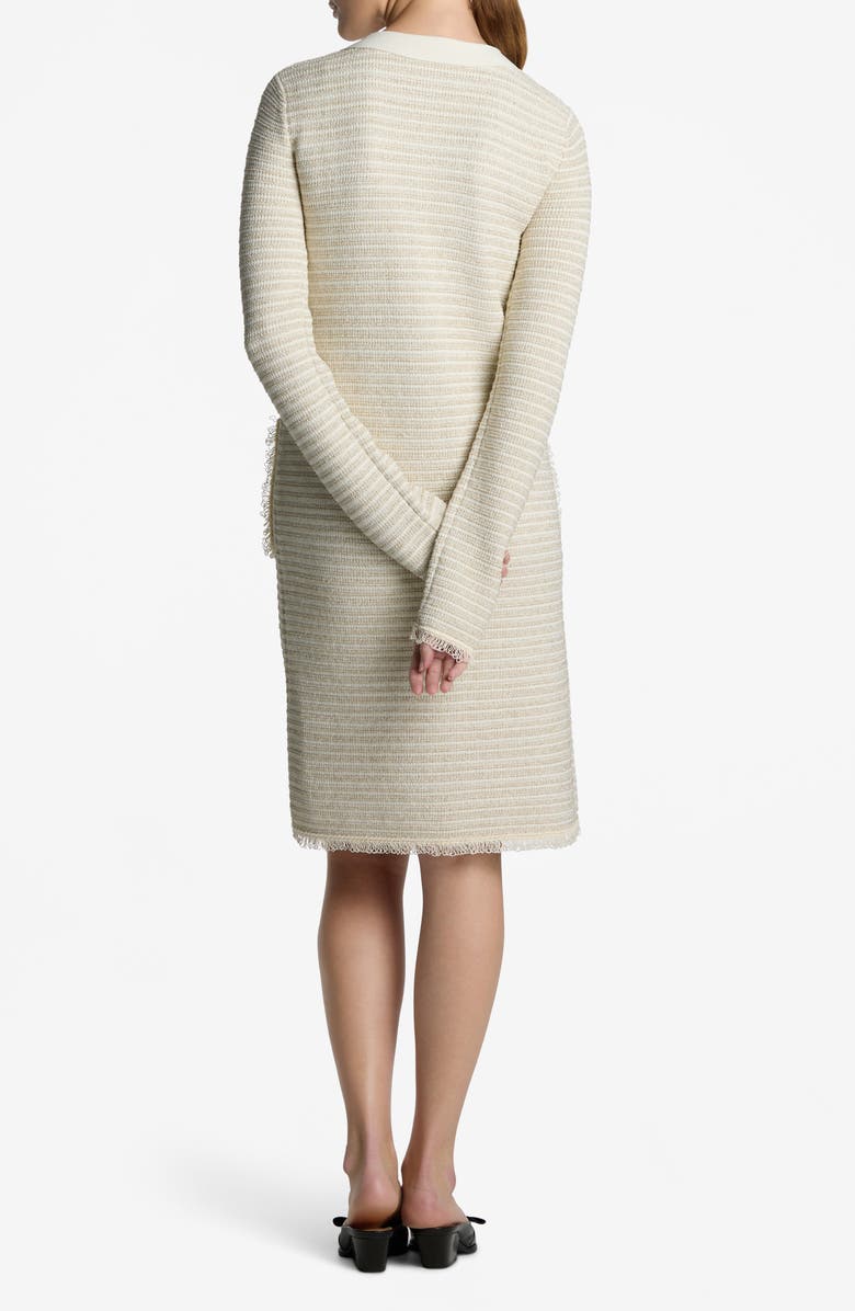 St. John Collection Stripe Long Sleeve Metallic Tweed Dress, Alternate, color,