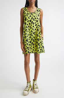Sleeveless Cheetah Print Cupro Mini Slipdress
