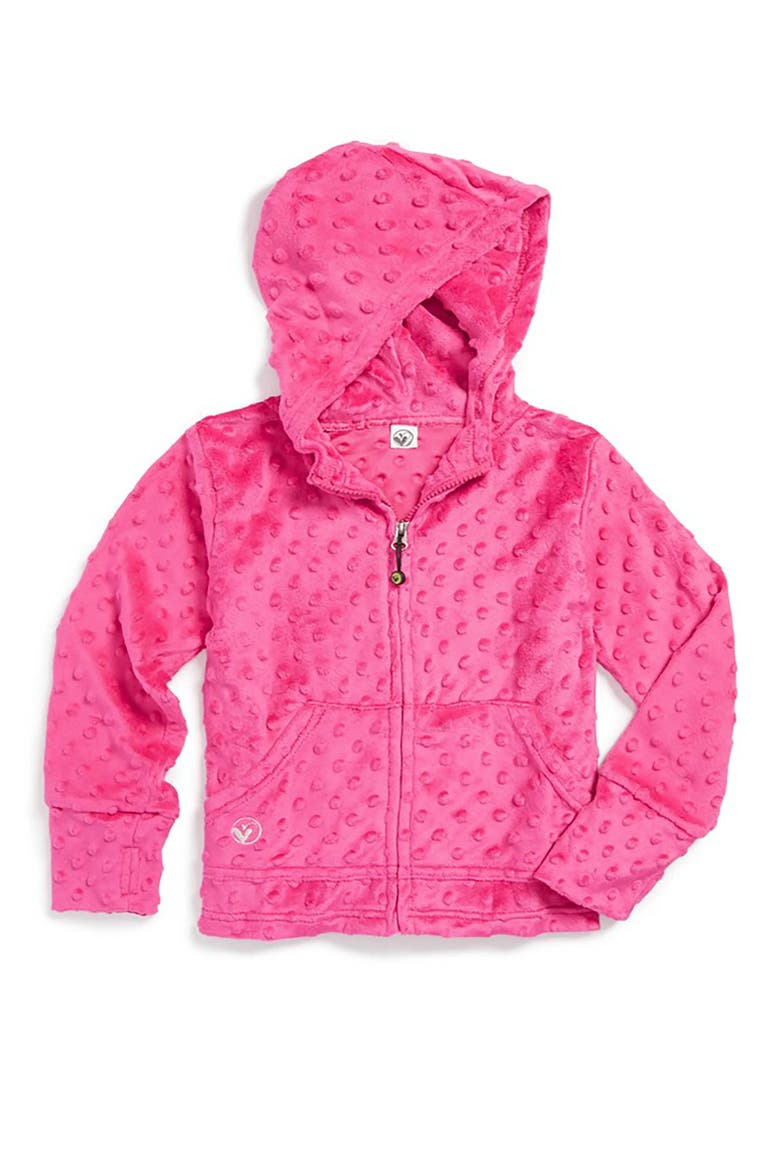 Minky Bubble Zip Hoodie, Main, color, Fuchsia