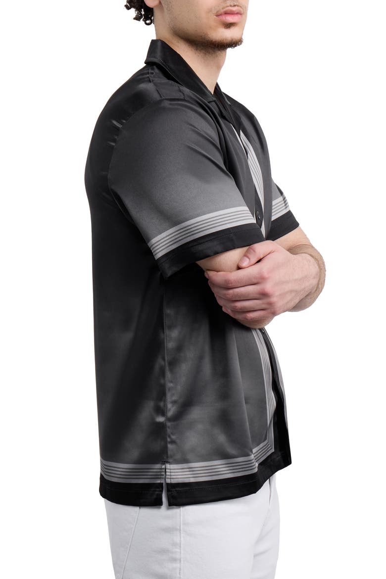 Stripe Border Camp Shirt, Alternate, color, BLACK/ GREY