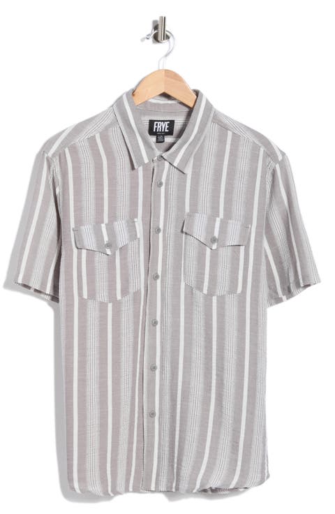 Stripe Short Sleeve Button-Up Shirt