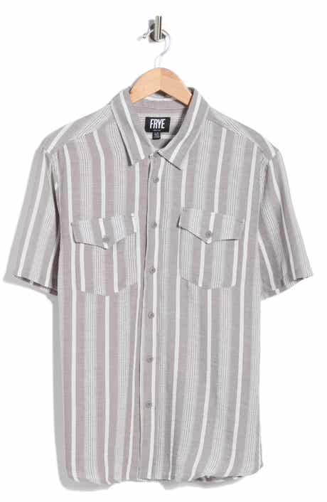 Frye Stripe Short Sleeve Button-Up Shirt