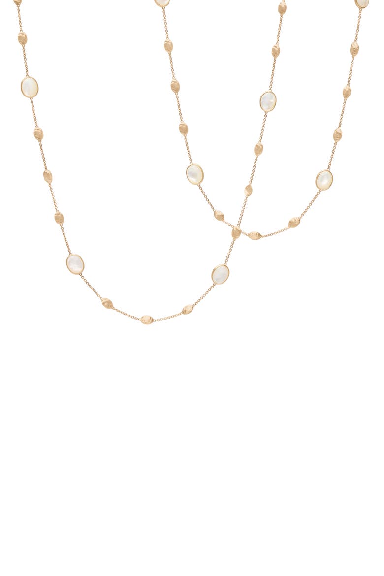 Siviglia 18K Yellow Gold & Mother-of-Pearl Disc Station Long Necklace, Main, color, GOLD