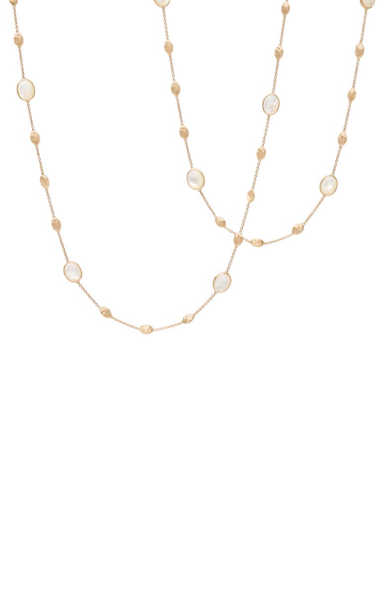 Marco Bicego Siviglia 18K Yellow Gold & Mother-of-Pearl Disc Station Long Necklace, Main, color, 