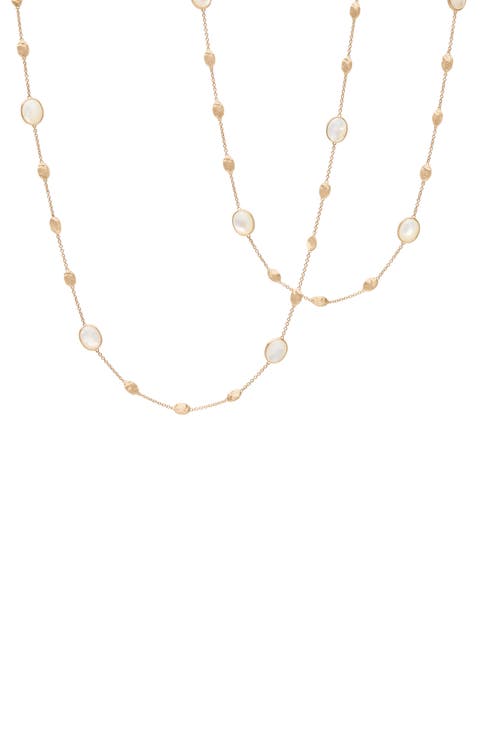 Siviglia 18K Yellow Gold & Mother-of-Pearl Disc Station Long Necklace