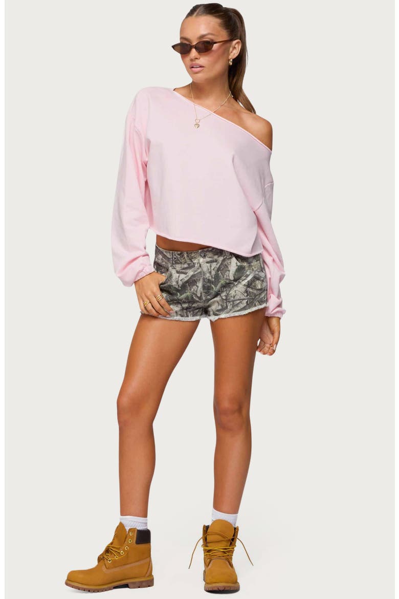 Aveline One-Shoulder Sweatshirt, Alternate, color, LIGHT-PINK