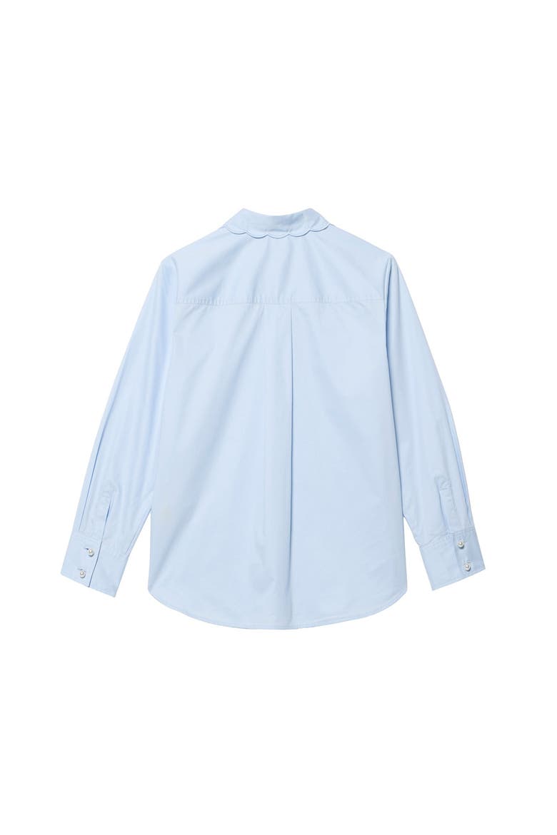 Cotton Scallop Detail Shirt, Alternate, color, Blue