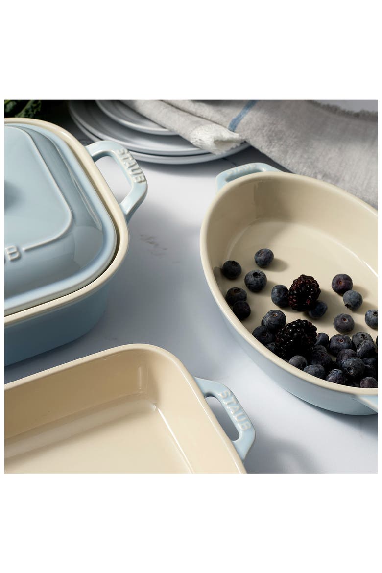 4-Piece Ceramic Baking Dish Set, Alternate, color, LIGHT BLUE