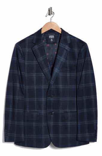 Original Penguin Blue Plaid Notch Lapel Sport Coat