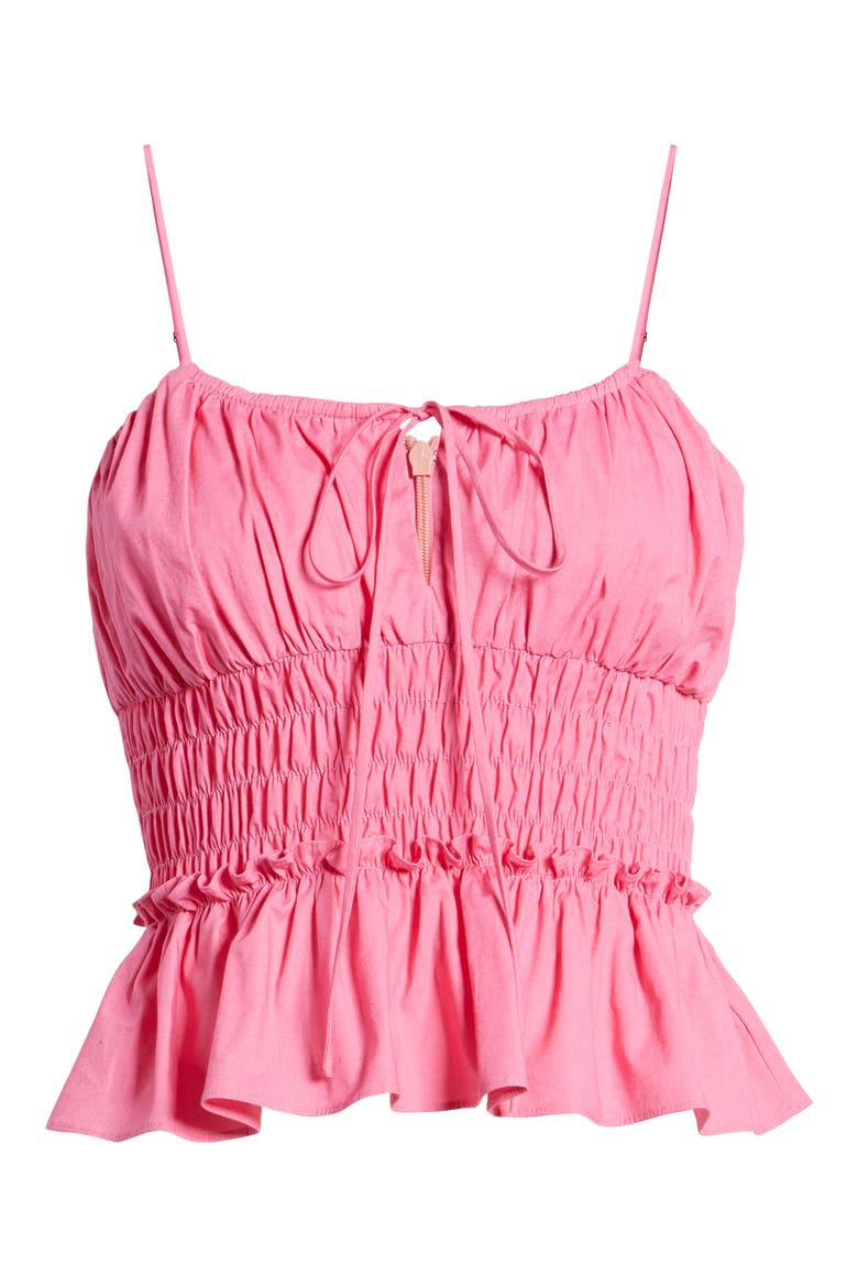 Portola Smocked Camisole, Alternate, color, HOT PINK