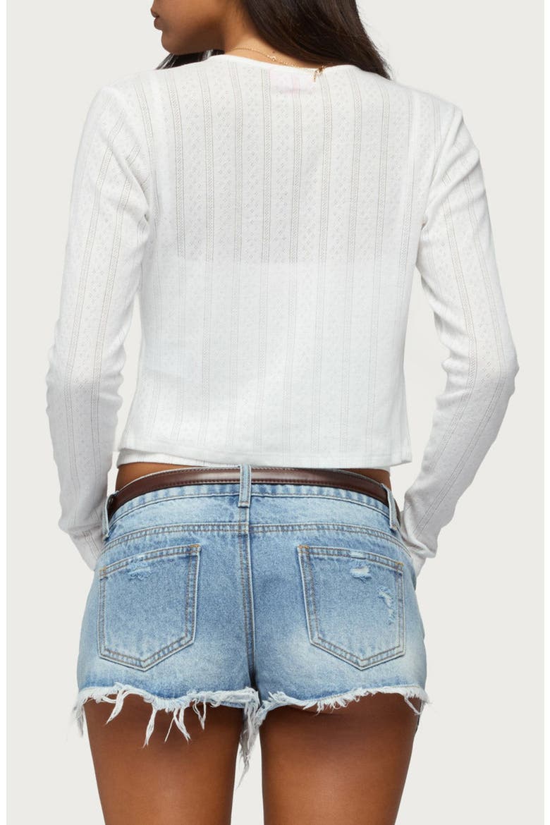 Adie Pointelle Cardigan, Alternate, color, WHITE
