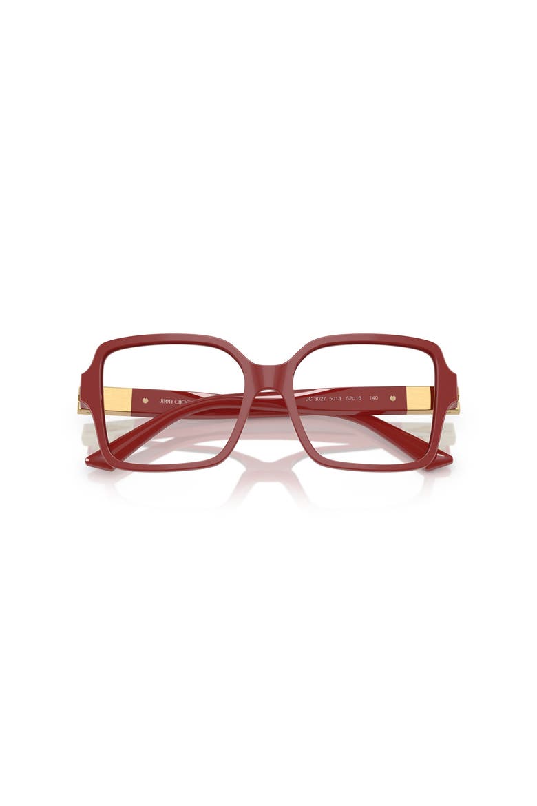 54mm Square optical glasses, Alternate, color, Red