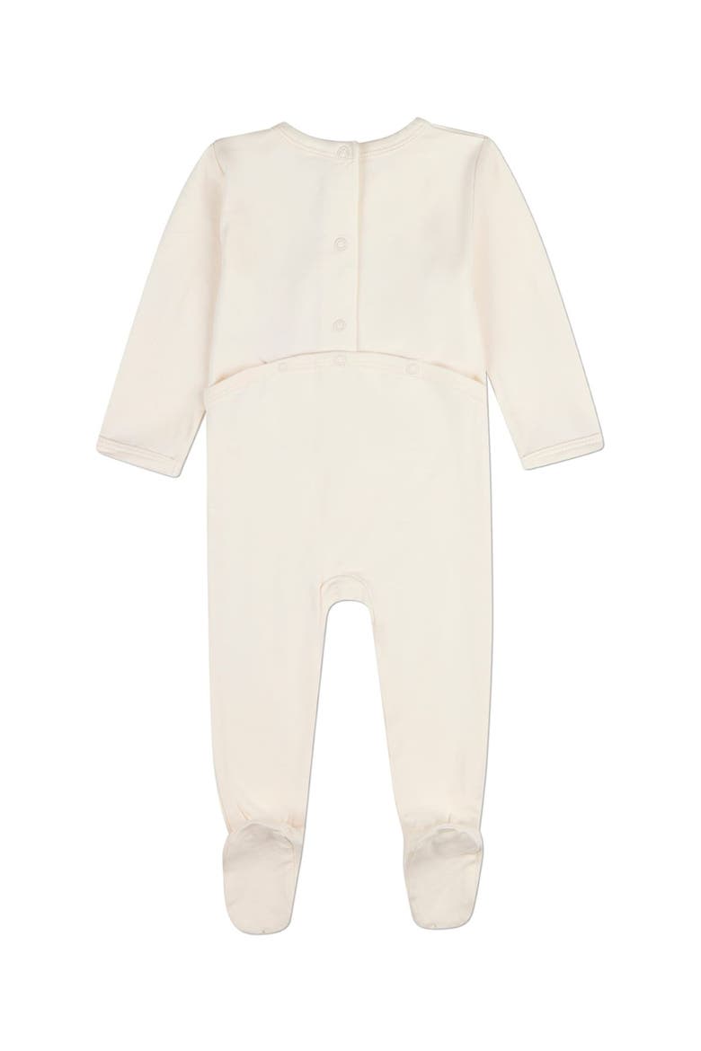 Baby Bear On A Shelf Back-Snap Footie, Alternate, color, Ivory-Blue