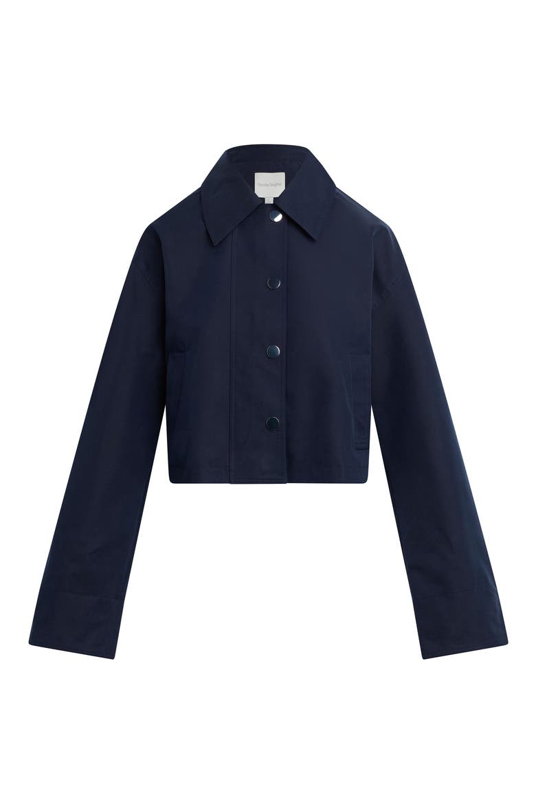 The Rue Cropped Trench, Alternate, color, NAVY