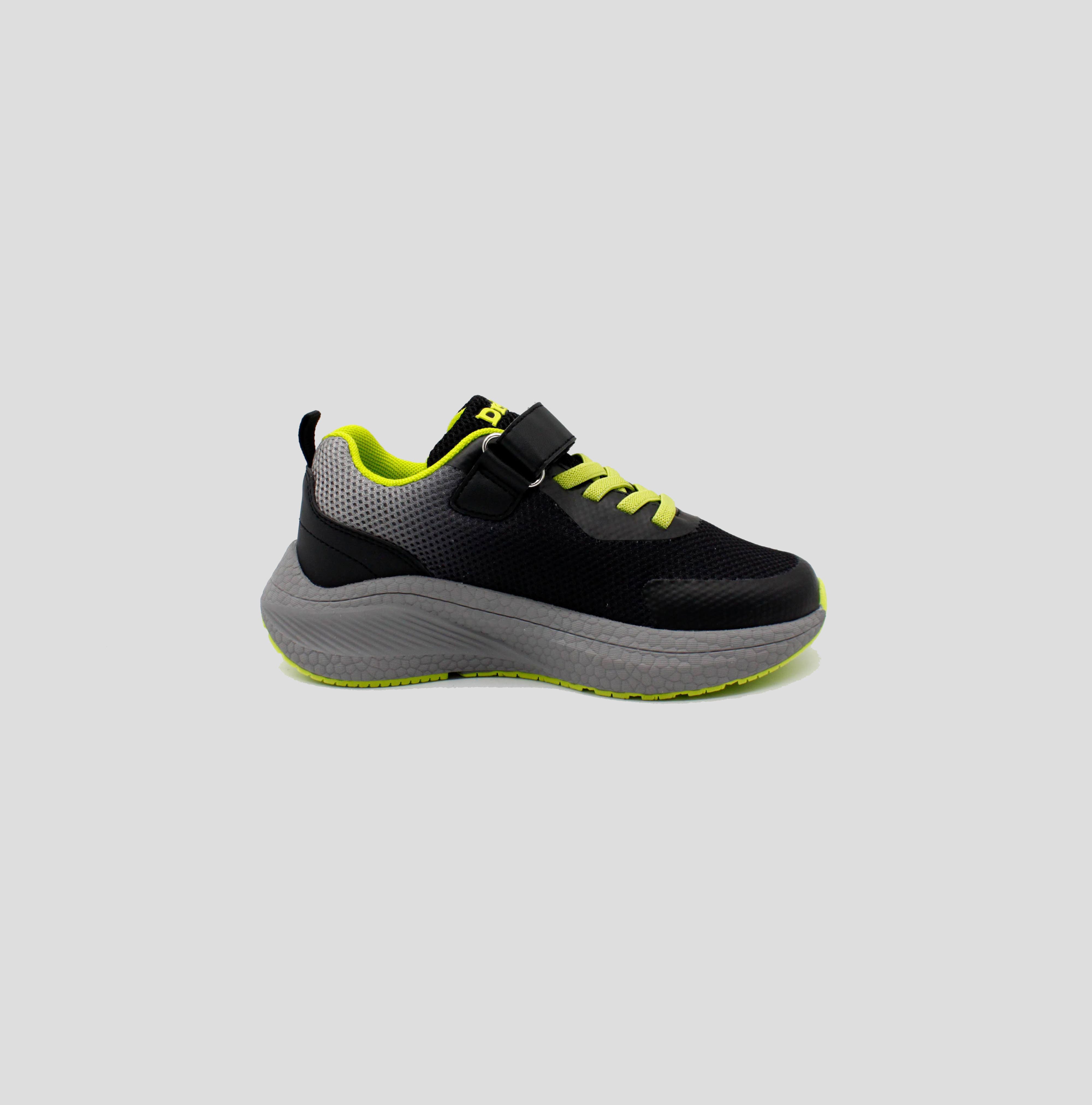 DrD Kids Footwear Turbo sneaker, Main, color, Black/Lime