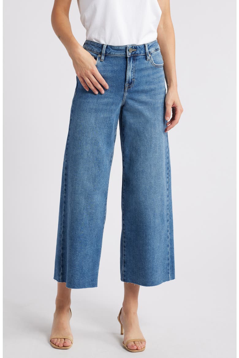 Clean Hem High Waist Wide Leg Jeans, Main, color, MEDIUM WASH
