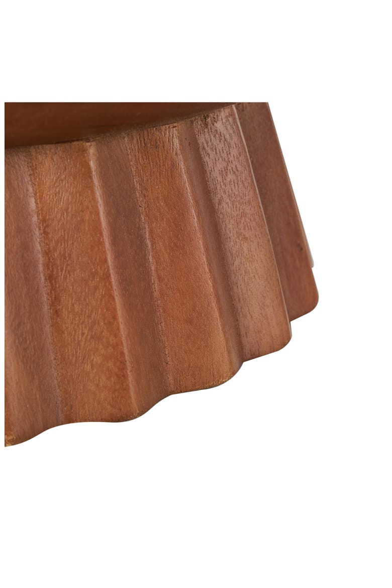 Scalloped Wooden Decorative Bowl, Alternate, color, BROWN