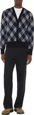 Burberry Check Cotton Wool Cardigan
