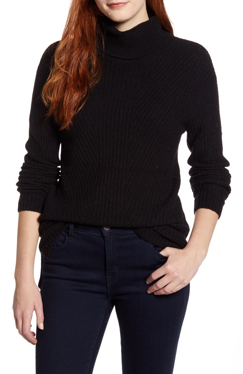 Caslon<sup>®</sup> Textured Turtleneck Sweater, Main, color,