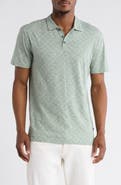 Lucky Brand Geo Print Slubbed Cotton Polo