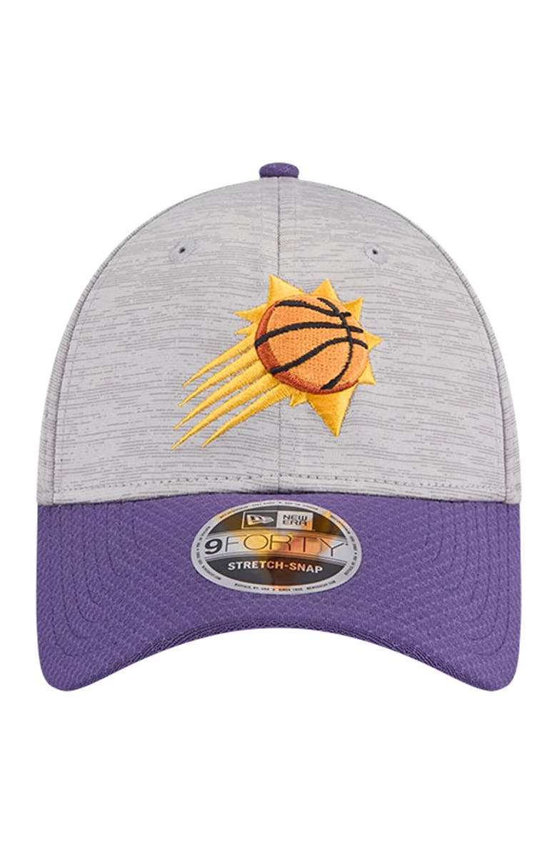 New Era Men's New Era Heather Gray/Purple Phoenix Suns Active Digi-Tech Two-Tone 9FORTY Adjustable Hat, Alternate, color, Heather Gray
