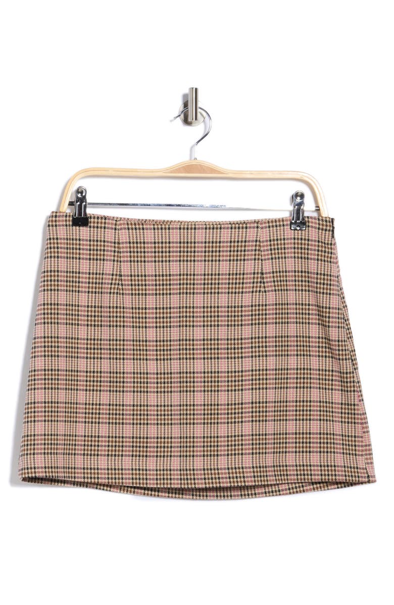 French Connection Check Plaid Patch Pocket Miniskirt, Alternate, color, Pink/ Camel