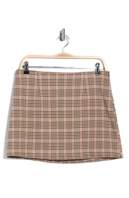 French Connection Check Plaid Patch Pocket Miniskirt In Brown