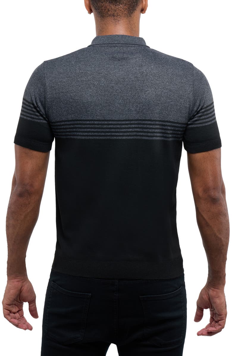 Spring + Mercer Golf Polo Sweater, Alternate, color, Charcoal/ Black