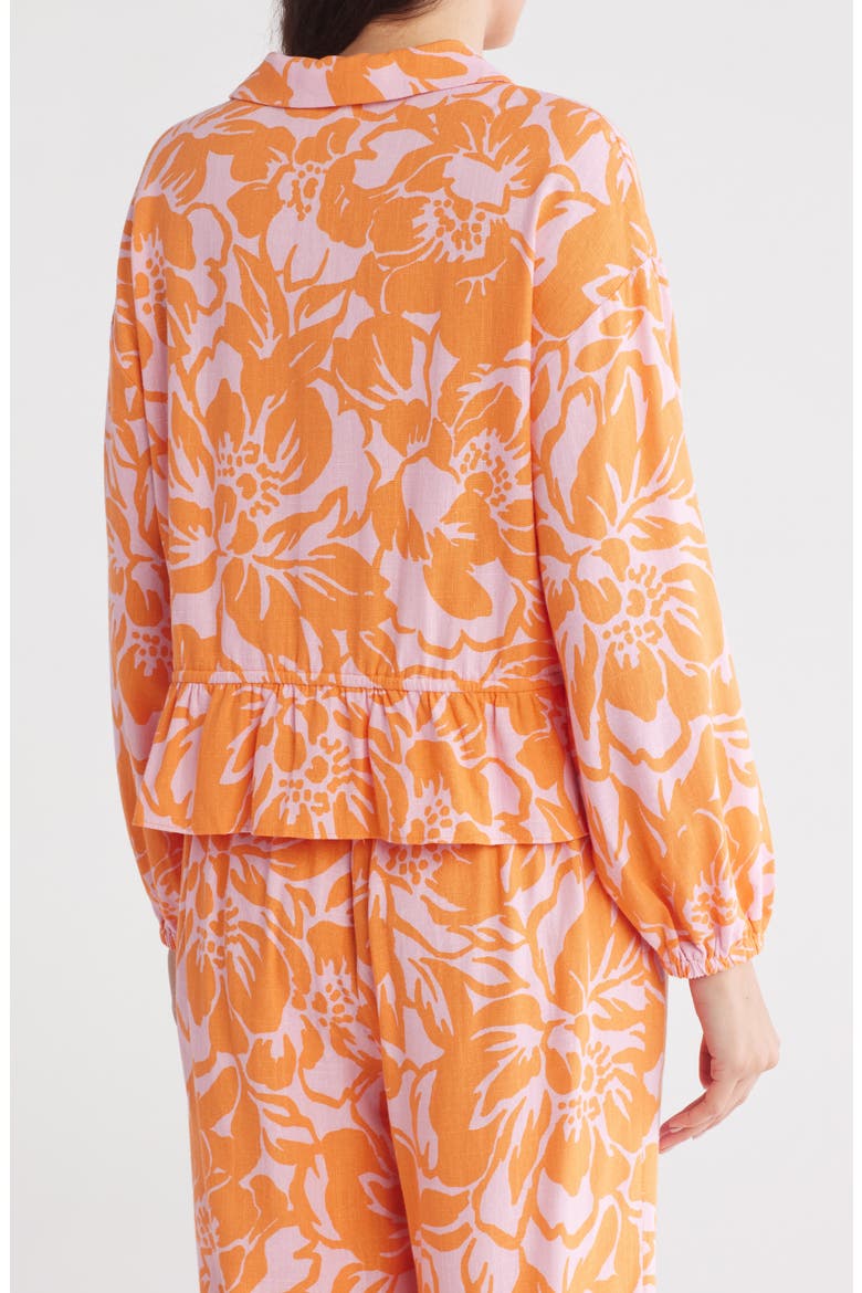 Tassel Tie Front Shirt, Alternate, color, ORANGE/ LILAC