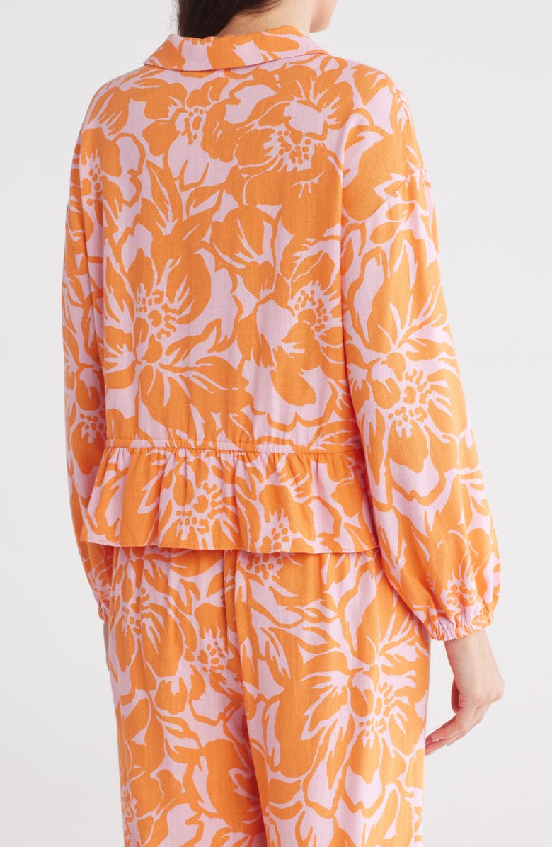 Gemma + Jane Tassel Tie Front Shirt, Alternate, color, Orange/ Lilac