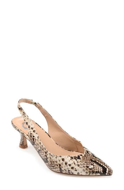 Mikoa Snake Embossed Slingback Pump (Wide Width Available) (Women)