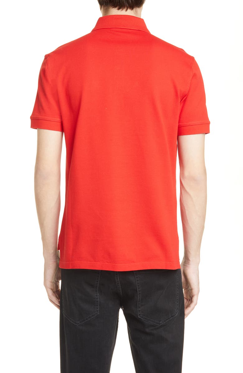 Givenchy Address Tape Short Sleeve Piqué Polo, Alternate, color,