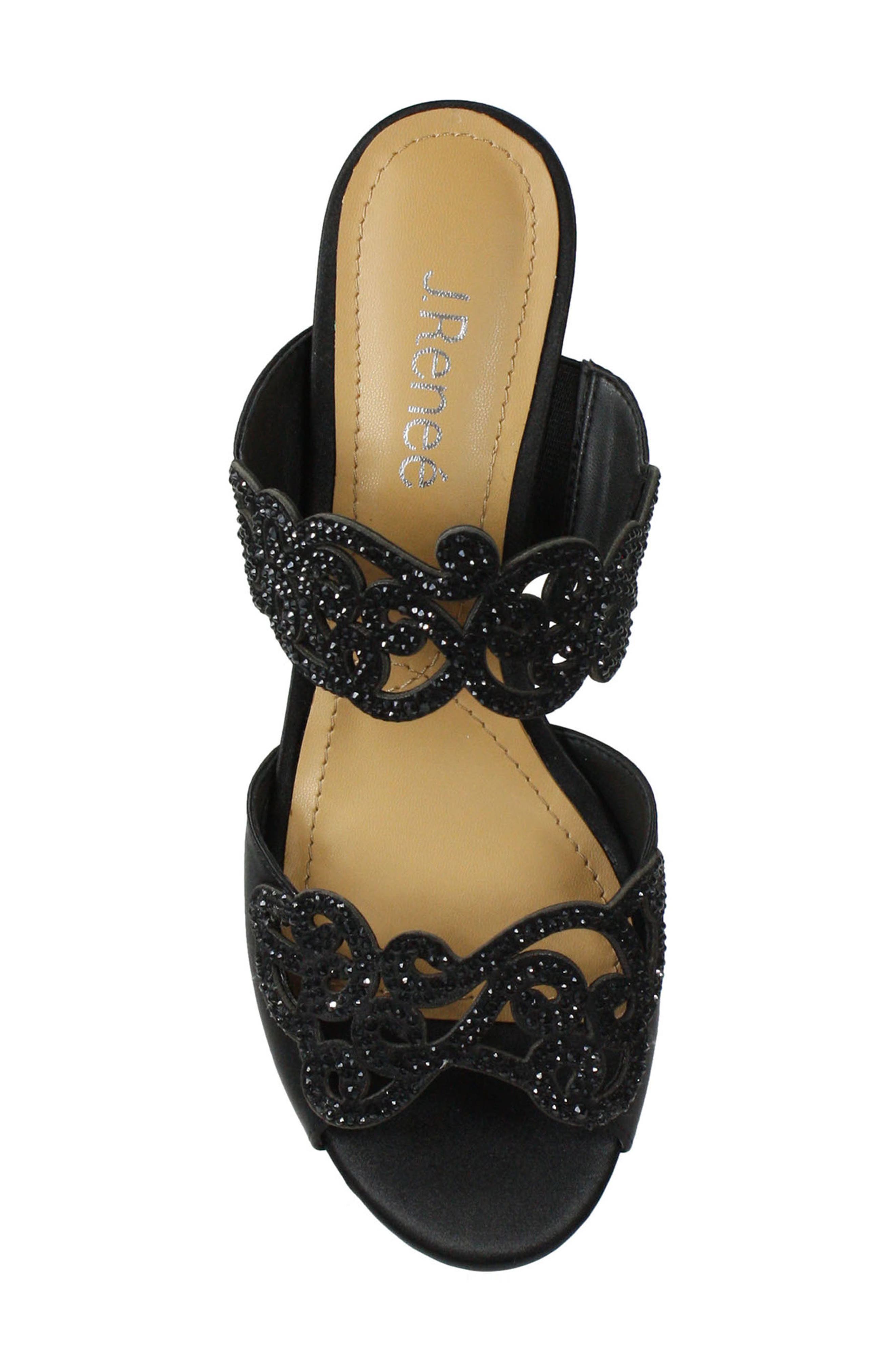 J. Reneé 'Francie' Evening Sandal, Alternate, color, Black Fabric