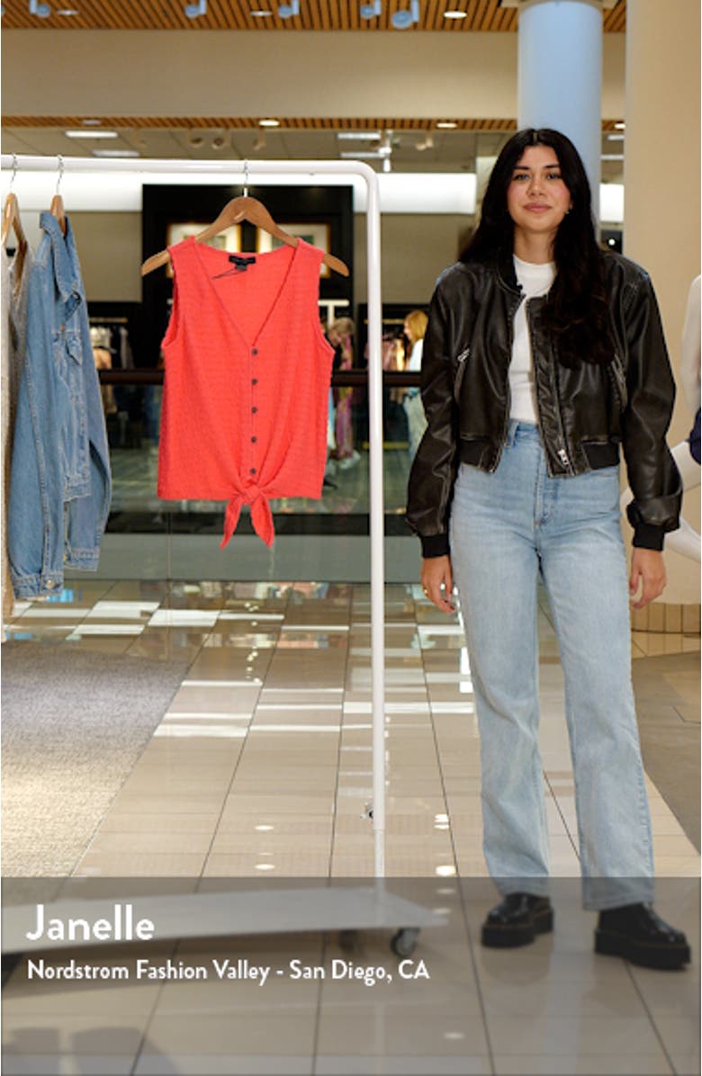 Link Up Crinkle Stripe Tie Hem Sleeveless Top, sales video thumbnail