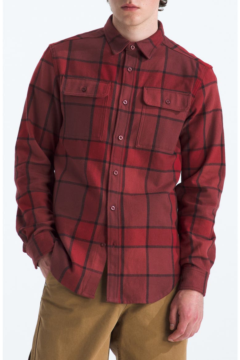 Arroyo Plaid Cotton Flannel Button-Up Shirt, Main, color, SUMAC MACRO SMALL PLAID