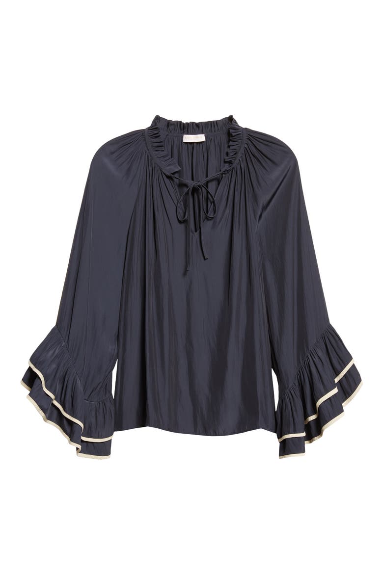 Jo Tiered Sleeve Top, Alternate, color, NAVY