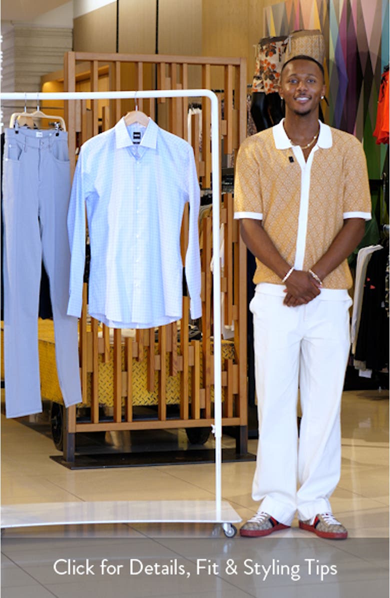 Hank Kent Slim Fit Plaid Stretch Cotton Dress Shirt, sales video thumbnail